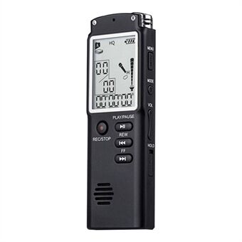 T60 32GB støyreduksjon Digital stemmeaktivert stemmeopptaker MP3-spiller 1536Kbps HD-opptak Dobbel kondensatormikrofon med WAV MP3-spiller Telefonopptak til møteforelesning Intervjuklasse - svart