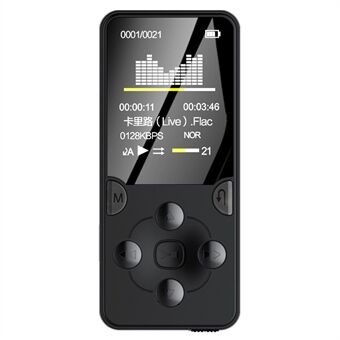 MROBO X-02 4GB 1,8-tommers skjerm bærbar MP4-spiller musikkvideospiller med FM-radio stemmeopptaker