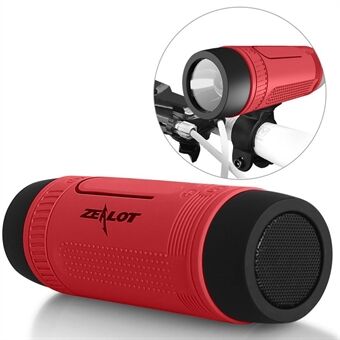 ZEALOT S1 Outdoor sykkelfeste Vanntett trådløs Bluetooth-høyttaler med lommelykt / Power Bank / TF / FM-funksjon