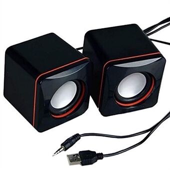 101 1 Pair Mini Cubic Computer Speakers Audio Multimedia Subwoofer Desktop Wired Speaker
