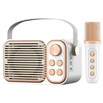 YS104 multifunksjon Bluetooth bærbar minihøyttaler karaokemaskin trådløs mikrofon støtter Bluetooth / USB / TF-kort for hjemmefest