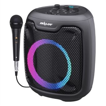 ZEALOT P8 Bærbar Bluetooth-høyttaler med mikrofon RGB LED-lys Trådløs høyttaler Krystallklar lyd Vanntett høyttaler