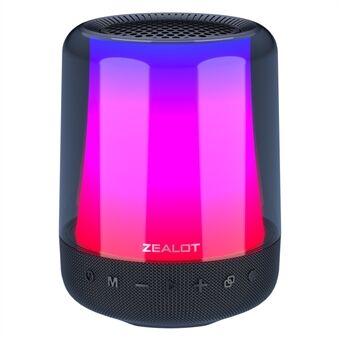 ZEALOT S66 Bluetooth 5.2 trådløs høyttaler RGB fargerik lys HiFi stereo subwoofer