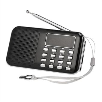 Y-896 Bærbar digital FM-radio MP3-musikkspiller Stereohøyttaler med 2-tommers skjermstøtte TF-kort AUX-IN øretelefonutgang