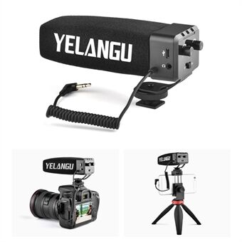 YELANGU MIC09 Professional On-Camera Interview Gain Microphone 3.5mm Audio Plug for DSLR Camera VLOG