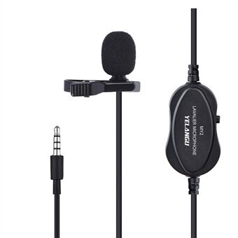 YELANGU MY2 USB Rechargeable Clip-on Microphone 3.5mm Adapter Condenser Mic Phone Camera Computer Microphone for Online Meeting Livestream Remote Teaching Recording