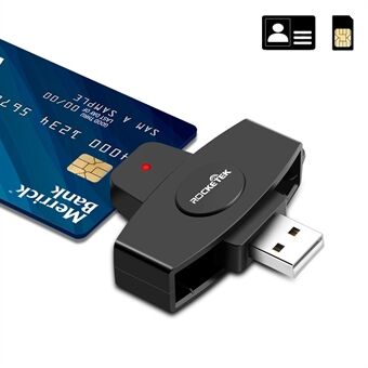 ROCKETEK USCR3 multifunksjons Smart CAC / SIM/ IC-kortkontakt USB-adapter for Mac Windows PC