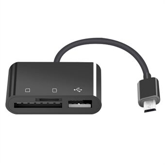 D-138 Micro USB 3 i 1 multifunksjonskortleser TF-kort / minnekort høyhastighetsadapter