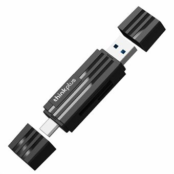 LENOVO Thinkplus TC101 2-i-1 design USB 3.0+Type C bærbar kortleser for SD TF MicroSD Kompatibel med datamaskin / bærbar PC / Smart / nettbrett