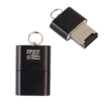 Mini Data Transfer USB 2.0 Kortleser for Micro SD TF-kort - Svart