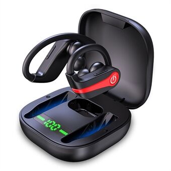 HBQ-Q62-3 Hodetelefoner Ørekrok Vanntett TWS Trådløse Bluetooth-øretelefoner Ørepropper Kraftig lyd med digital skjerm, ladeboks