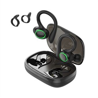 I25 TWS Trådløs Bluetooth 5.1-hodetelefon Svettetett Vanntett stereo HiFi-lyd Musikkhodesett med LED-ladeveske