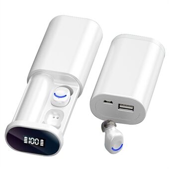 A20 Touch Control Trådløst hodesett Binaural Bluetooth-ørepropper Vannbestandig sportshodetelefon med 3-digital LED-skjerm