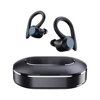 Q23 ørekrok-hodesett vanntette TWS trådløse Bluetooth-ørepropper Sports berøringsstyrte øretelefoner med ladekabel - svart