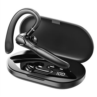 I33 Single Ear-Hook Bluetooth trådløs øreplugg Støyreduksjonshodetelefon med digitalt display ladeveske