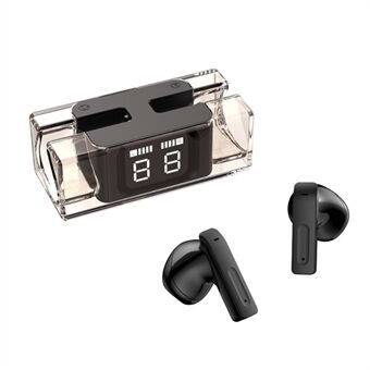 E90 Transparent Design TWS Trådløs Bluetooth 5.3 øretelefon Digital Display Stereo Music Touch Headset