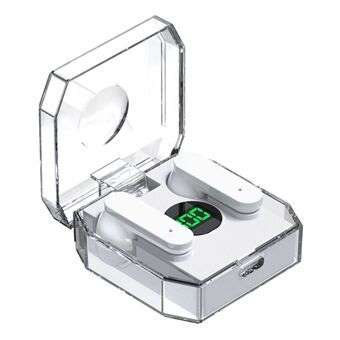 K30 Transparent Capsule Digital Touch Bluetooth Headset Halv-In-Ear trådløse ørepropper med 200mAh ladeveske