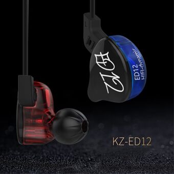 KZ-ED12 3,5 mm øreplugger-hodetelefoner Støyreduserende HIFI-øretelefoner (uten mikrofon)