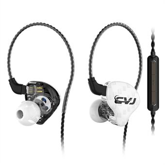 CVJ CSA 3,5 mm kablet hodesett med mikrofon, støyreduserende HiFi In-Ear-hodetelefoner med bevegelig jern