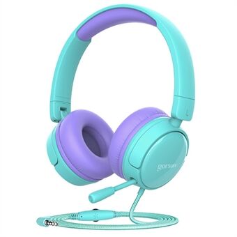 GORSUN A62 barnehodesett med ledning Justerbare hodetelefoner Søte ører øretelefoner med mikrofon for lyttelæring