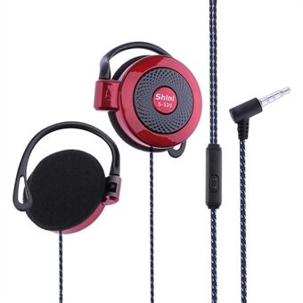 SHINI S520 ørekroktype hodesett 3,5 mm ledningshodetelefon Stereolyd Sportshodetelefoner med mikrofon