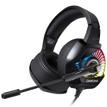 ONIKUMA K6 USB+3,5 mm RGB Gaming Headset Head- Montert kablet PC Stereo Headset Hodetelefon med mikrofon