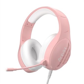 ANIVIA Girls Over-Ear-hodetelefoner for kvinner Stereo 3,5 mm kablet PC-spillehodesett med mikrofon - Rosa