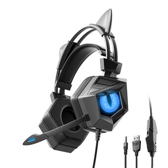 SY-G15 Ears Design Kablet kontroll Gaming-hodetelefoner 3D Surround Sound Game Headset med HD-mikrofon og pustelys