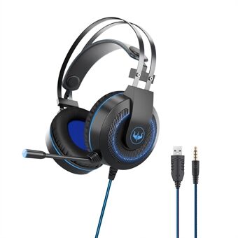 OVLENG GT65 E-Sport Gaming Headset LED Light Hodetelefon for PS5 / Xbox One / Smarttelefon / Nettbrett, USB+3,5 mm plugg