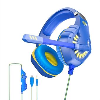 OVLENG GT82 Over-ear LED-belysning Gaming Headset E-sports 3,5 mm+USB-kabel Kablet hodetelefon med støyreduksjonsmikrofon