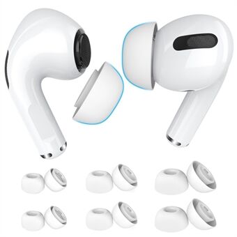 AHASTYLE WG86 6 par øretelefoner ørepropper for Apple AirPods Pro 2 / AirPods Pro In-Ear silikon ørepropper, erstatning for mykt deksel, størrelse: S+M+L