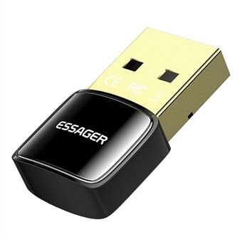ESSAGER Bluetooth-adapter Stasjonær PC Trådløs BT5.0 USB-mottaker kompatibel med Windows 8/10/11 Driverfri