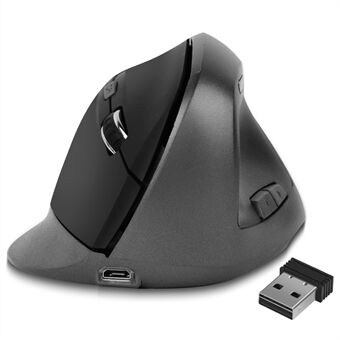 2,4Ghz trådløs spillmus Vertikal optisk mus Oppladbare ergonomiske mus for datamaskin, PC