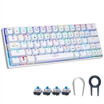IVHCO 63 Keys Mini Gaming Mekanisk Keyboard 3-Modus Bluetooth-tastatur med RGB-effekter