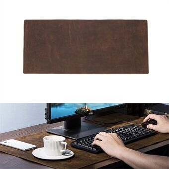FAMILIEKONTAKT 90x45 cm stor musematte i ekte skinn Kontor Anti-skli skrivebordsmatte Laptop Gaming Musematte Tastaturmatte