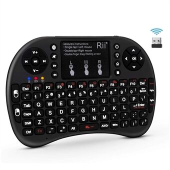 RII i8+ 2,4G+Bluetooth Dual Mode Mini Wireless Keyboard Touch Pad Mus Combo for Android TV Box PC Laptop