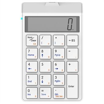 SUNREED SKB886S Bluetooth 4.0 numerisk tastatur LCD-skjerm Trådløs 19-tasters skrivebordskalkulator for bærbar datamaskin