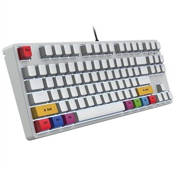HXSJ L600 87-tasters røde brytere Kablet bærbart tastatur Mekanisk spilltastatur med bakgrunnsbelysning for hjemmekontor