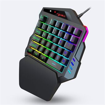 HXSJ V500 35 taster Enhånds spilltastatur RGB bakgrunnsbelyst tastatur
