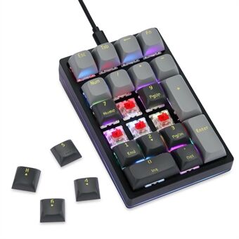 MOTOSPEED K3 21-tast numerisk mekanisk tastatur med RGB-bakgrunnsbelysning