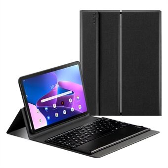 JIUYU For Lenovo Tab M10 Plus (Gen 3) 10.6 125f / 128f PU- Stand Tastatur Nettbrettveske med avtakbart Bluetooth Touchpad-tastatur