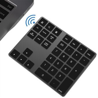 34-tasters trådløst numerisk Bluetooth-tastatur i aluminium for Windows / iOS / Android