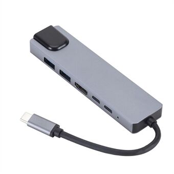6 i 1 USB Type-C Hub Adapter Dock med 4K HDMI PD RJ45 Ethernet-kortleser