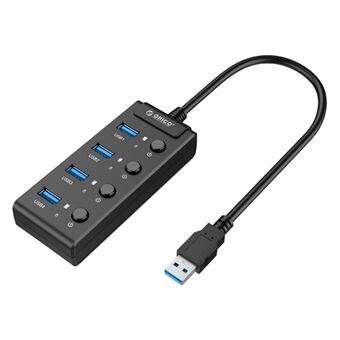 ORICO W9PH4-U3 4-ports USB 3.0 Faceup Design HUB med individuelle strømbrytere og lysdioder