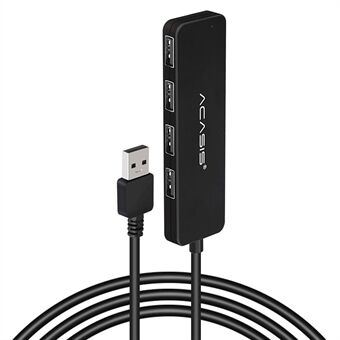 ACASIS AB2-L412 1,2 m kabel 4 porter USB2.0 Hub 480 Mbps Dataoverføring USB Hub Splitter