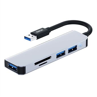 HAT Prince ENKAY 5-i-1 USB Hub Multi-Port Adapter Converter til USB3.0 + 2xUSB2.0 + SD / TF-kortleser for utvidet skjerm PC Laptop Desktop