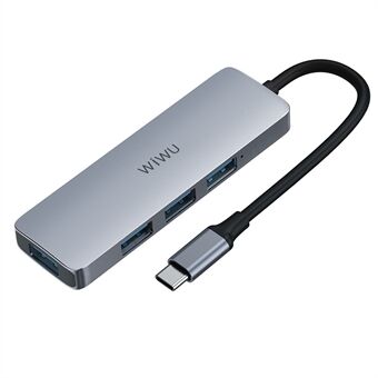 WIWU A440 Pro 4-i-1 USB-C-adapterhub til 4xUSB 3.0-port for MacBook MateBook Type-C bærbar PC