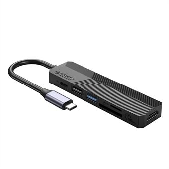 ORICO MDK-6P GY-BP USB C Hub Type C Adapter with 1xUSB 3.0 Port + 1xUSB 2.0 Port + 1xHDMI Port + 1xPD Charging Port + 2xCard Reader Slots