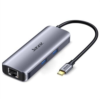 JASOZ H110 USB C Hub Type C til RJ45 Ethernet + PD 100W ladeport + 2xUSB 3.0-porter + HD-video 4K-oppløsningsport Datamaskin Laptop Adapter