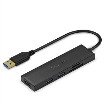 QGEEM QG-UH05-2A 5 i 1 USB 3.0 Hub Multifunksjonell USB A dokkingstasjon Ultra Slim Hub Kompatibel med SD / TF-kortspor / 3 USB 3.0